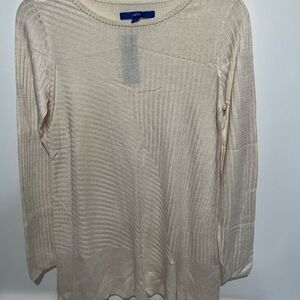 APT. 9 Women's Cream Ribbed Knit Long Sleeve Pullover Sweater Size XS NWT